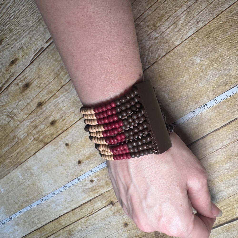 Wooden Multicolored Stretch Bracelet
